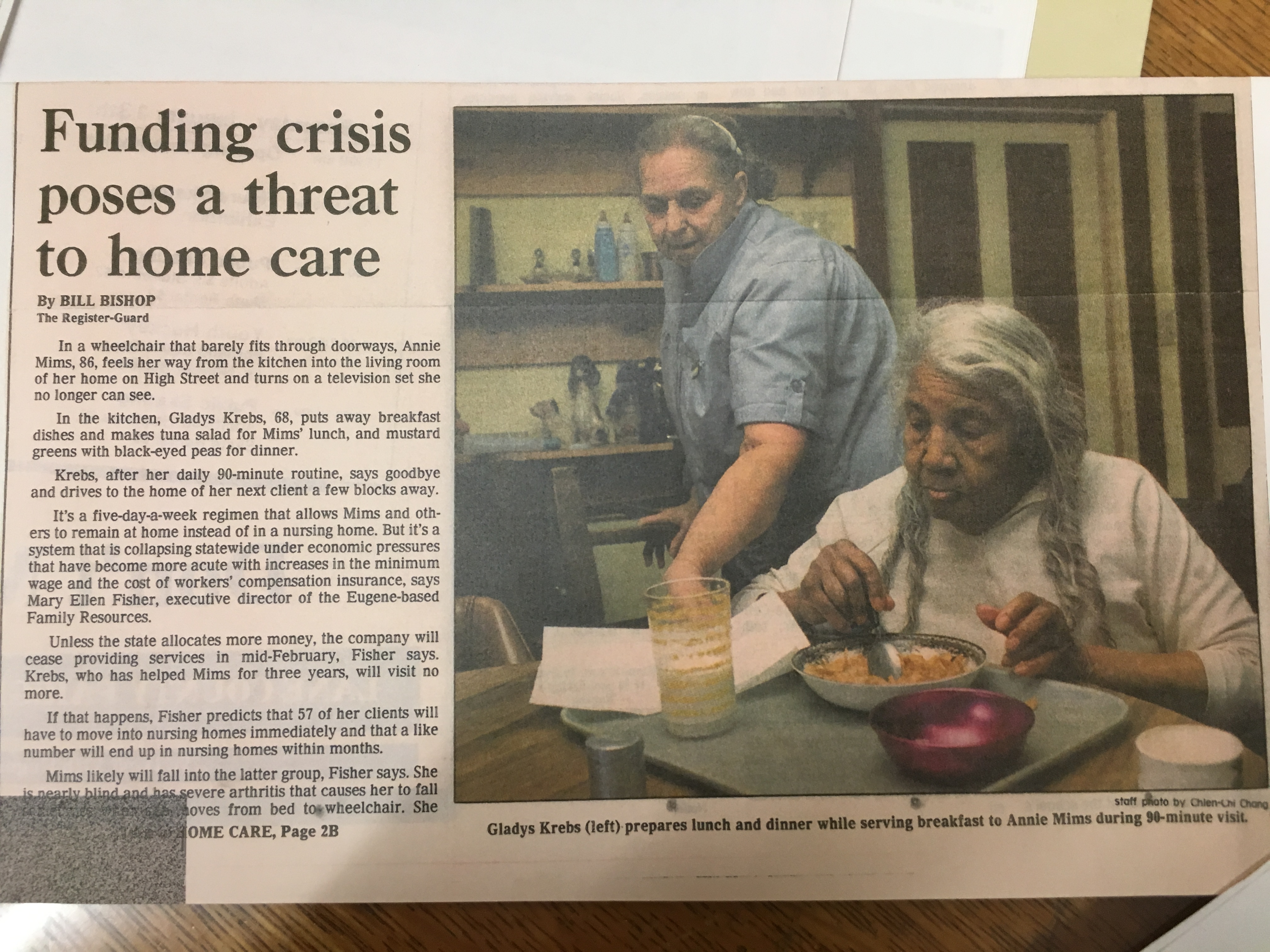 Funding Crisis Poses A Threat to Home Care