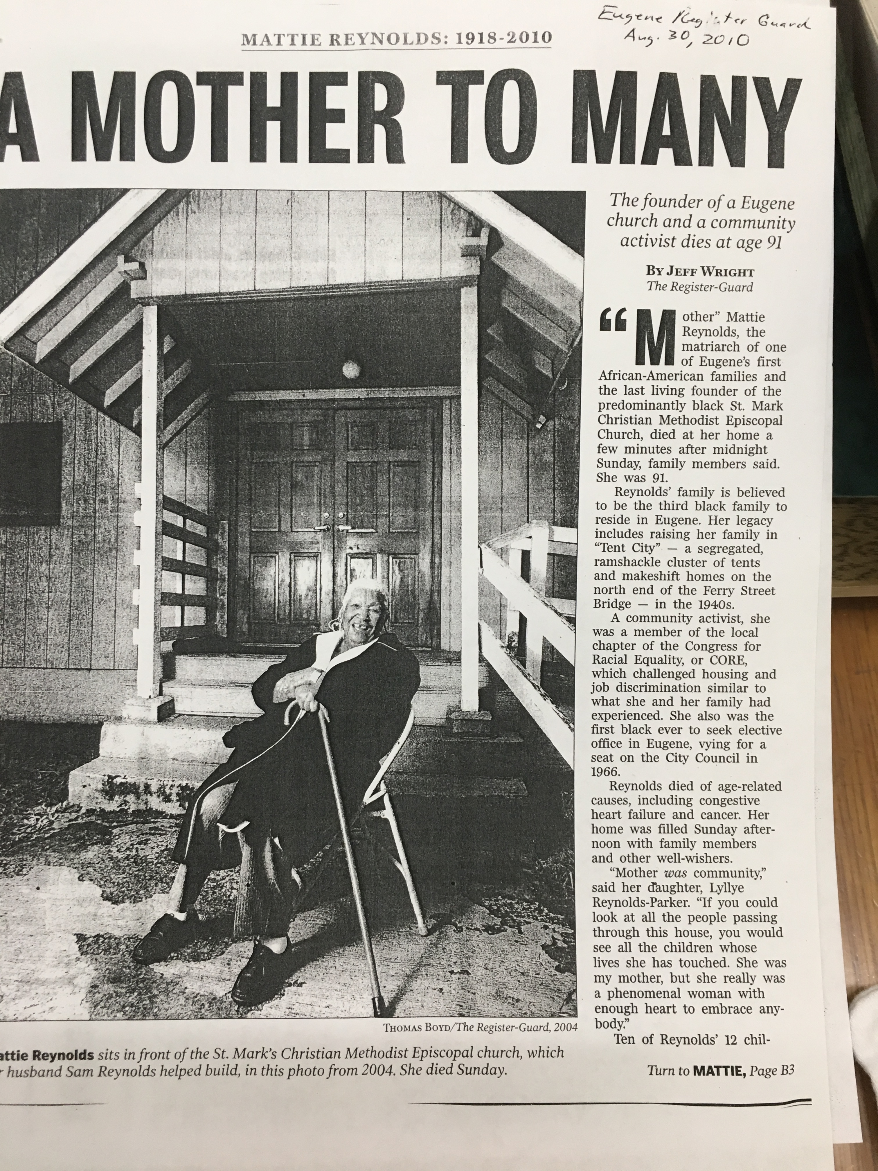 A Mother to Many: Mattie Reynolds