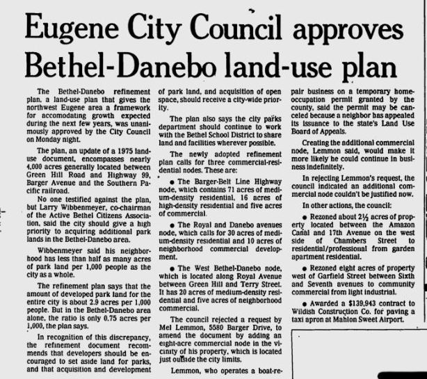 Eugene City Council approves Bethel-Danebo land-use plan