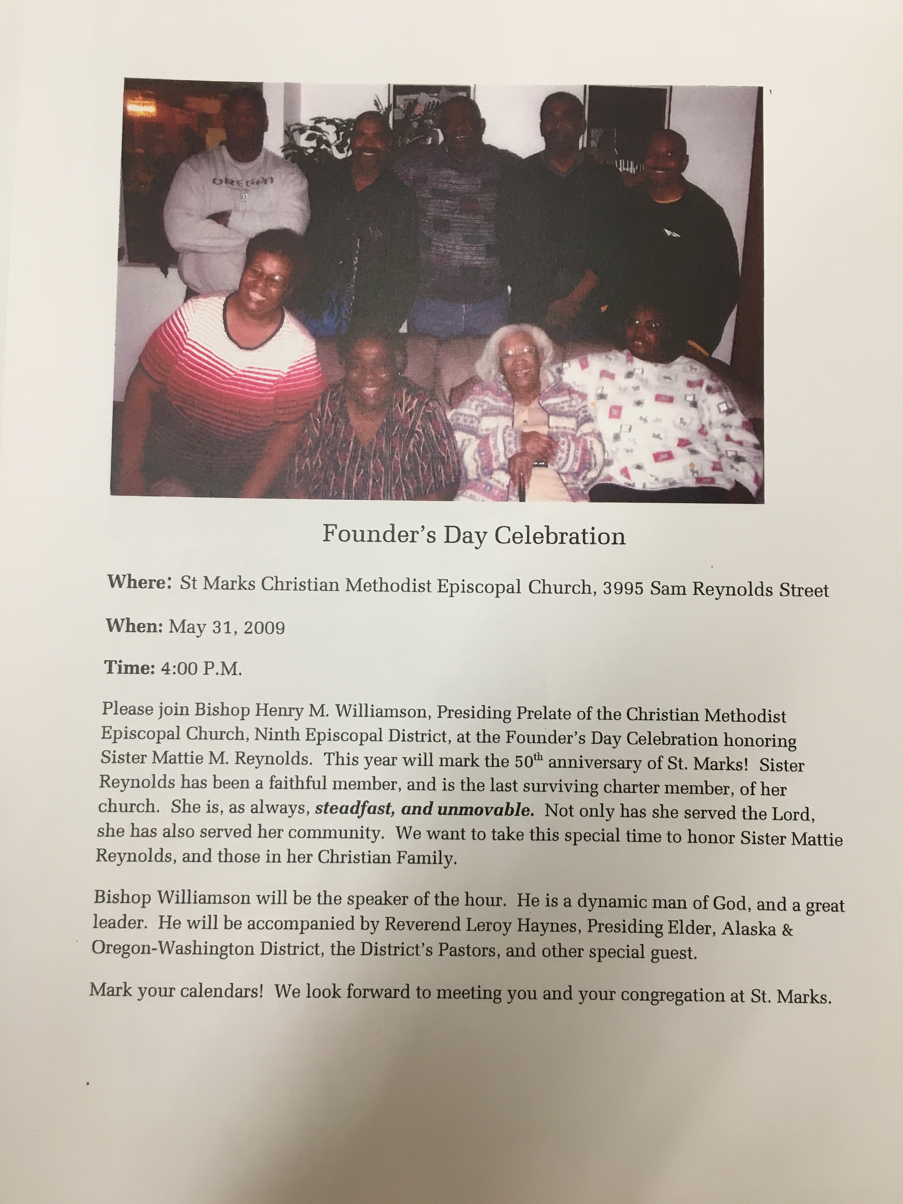 Founder's Day Celebration