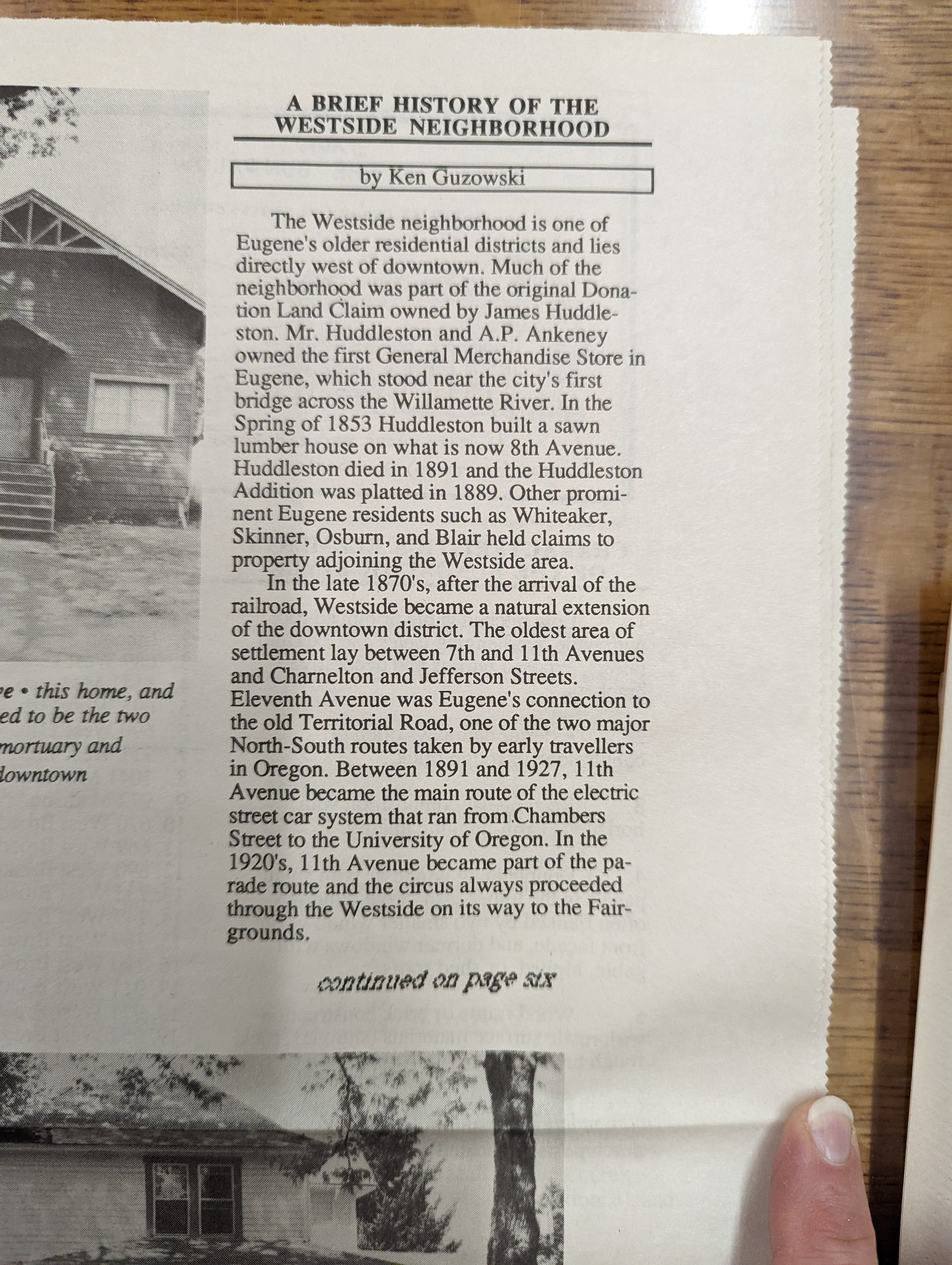 A Brief History of the Westside Neighborhood