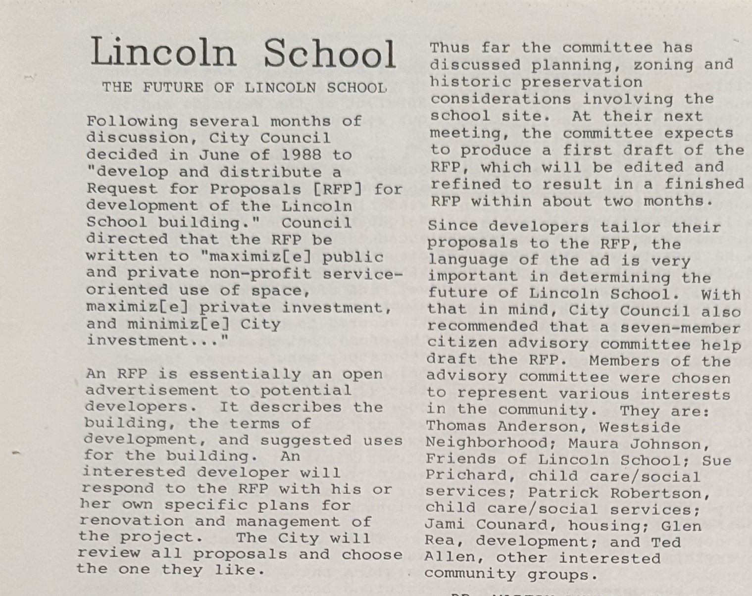 The Future of Lincoln School