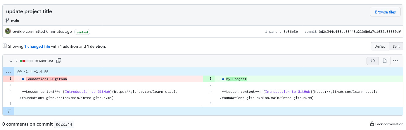 image of a diff view on GitHub