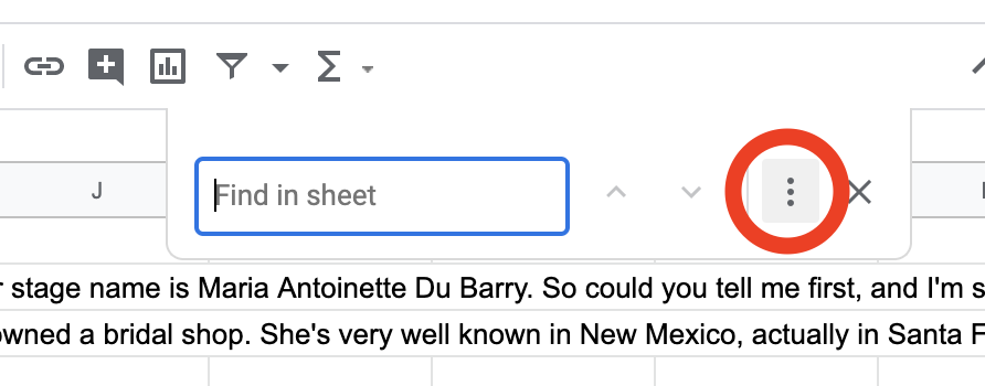 a screenshot of pasting text in google sheets