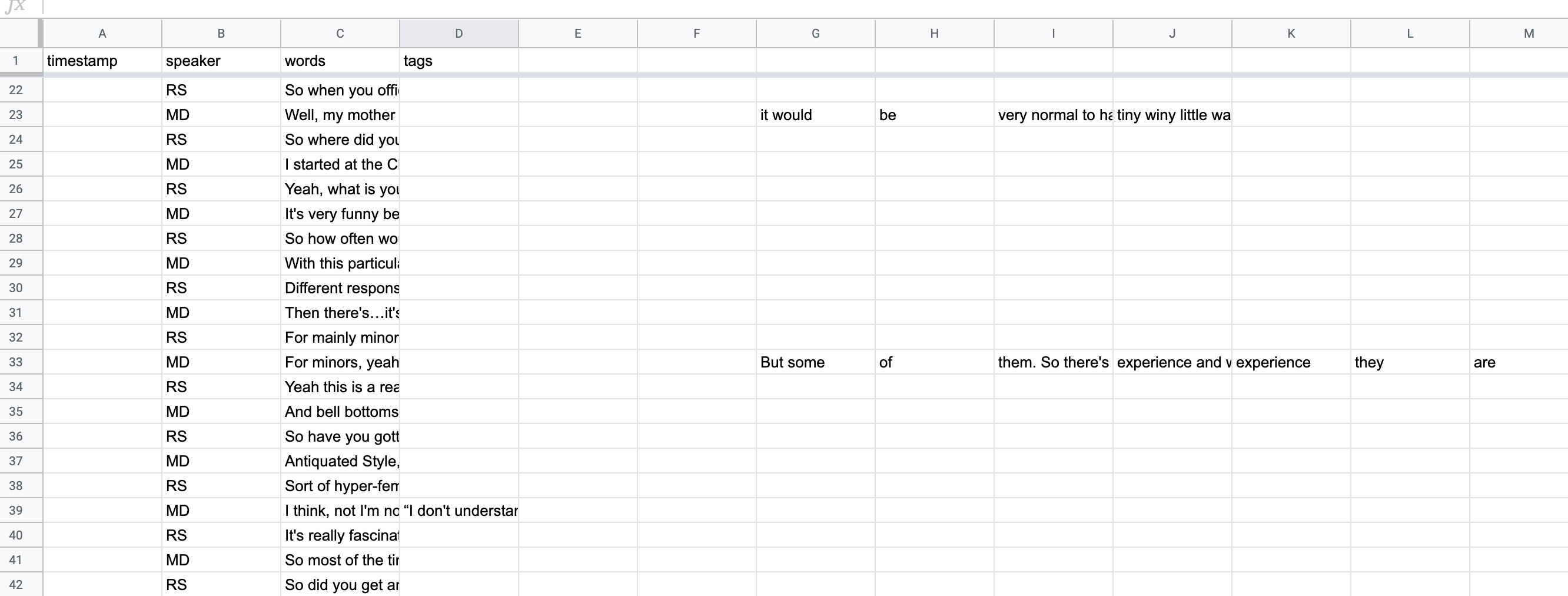 a screenshot of pasting text in google sheets